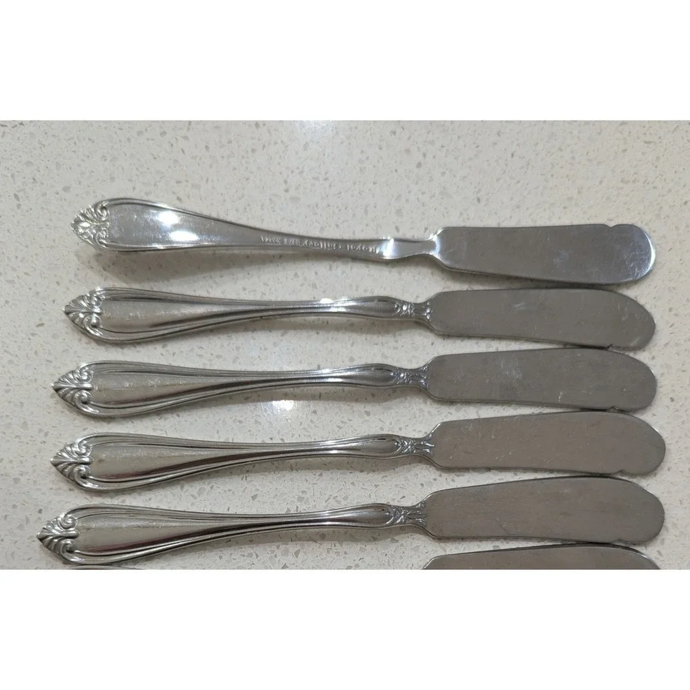 Royal Gallery Butter Spreader Knives Silver 18/8 Stainless Steel Set of 5